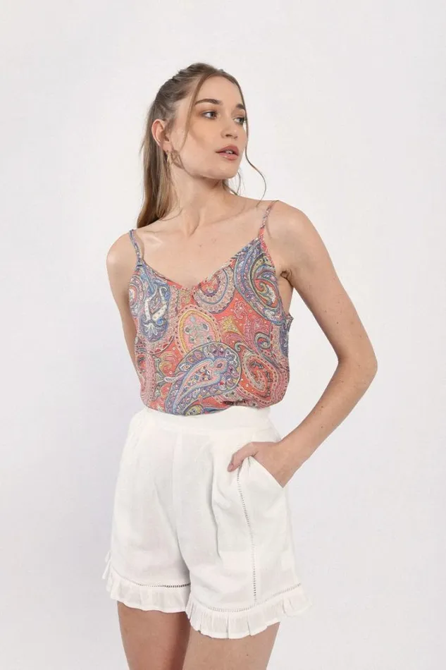 Ruffled Shorts WHITE Women Molly Bracken Shorts