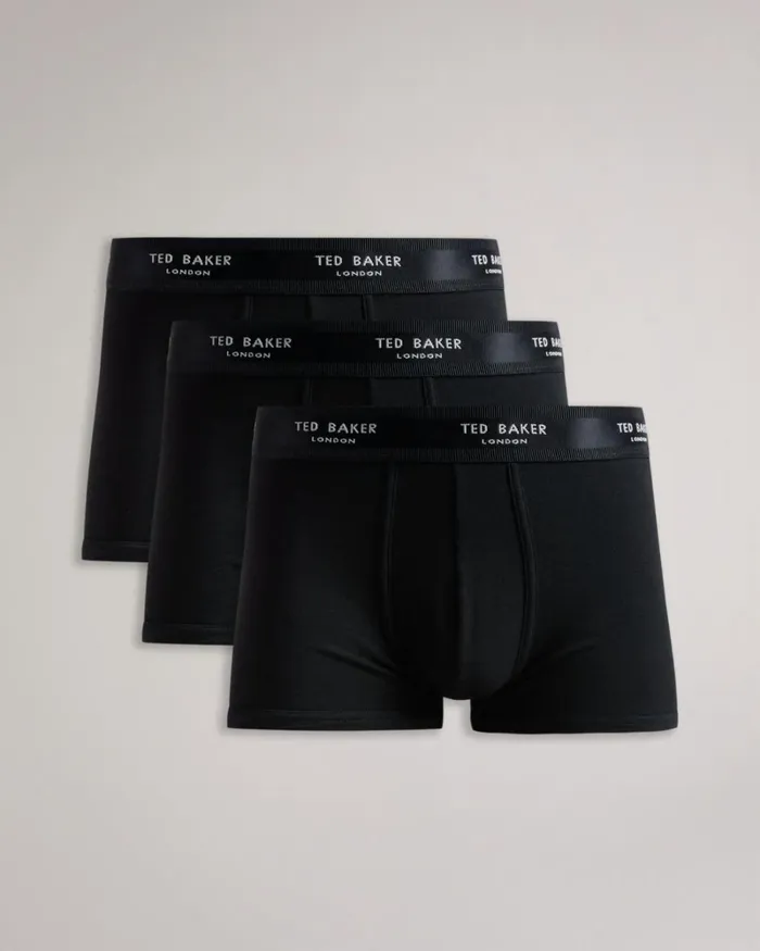 3 Pack Solid Trunks Black Men Ted Baker Underwear