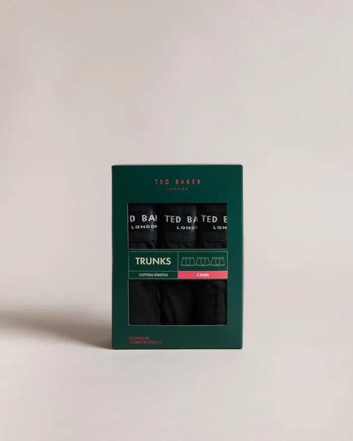 3 Pack Solid Trunks Black Men Ted Baker Underwear 3 Pack Solid Trunks Black Men Ted Baker Underwear