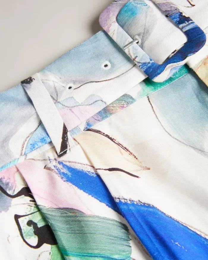 Abstract Print Tailored Shorts White Women Ted Baker Clothing