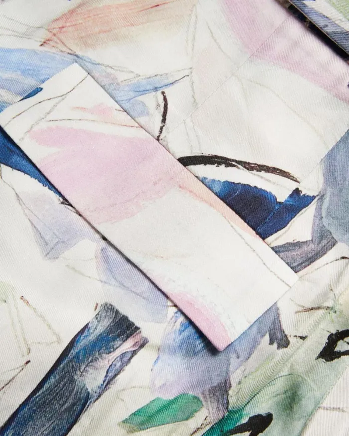 Abstract Print Tailored Shorts White Women Ted Baker Clothing