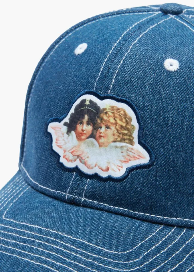 Accessories Fiorucci Angels Denim Cap Blue Blue Accessories Fiorucci Angels Denim Cap Blue Blue