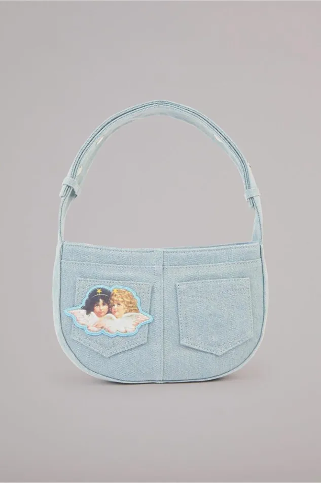 Accessories Fiorucci Angels Patch Denim Shoulder Bag Light Vintage Blue