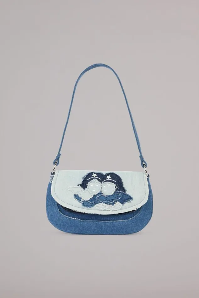 Accessories Fiorucci Angels Patchwork Denim Shoulder Bag Blue Blue