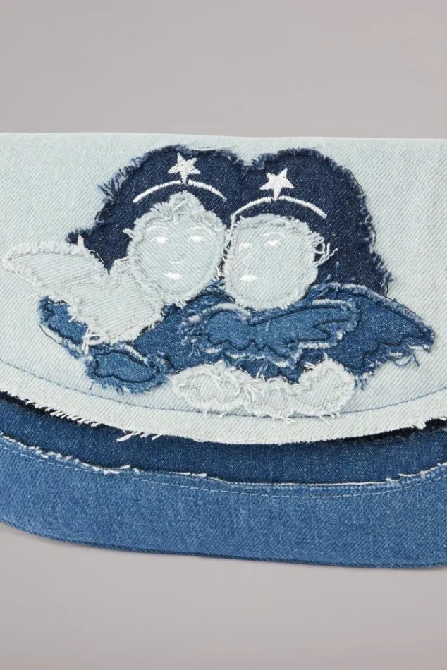 Accessories Fiorucci Angels Patchwork Denim Shoulder Bag Blue Blue Accessories Fiorucci Angels Patchwork Denim Shoulder Bag Blue Blue