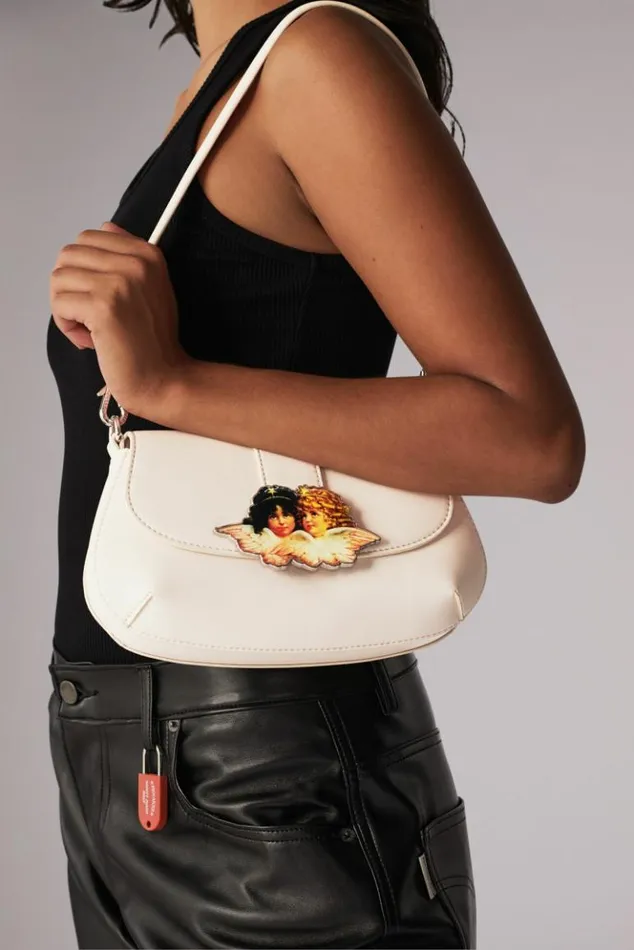 Accessories Fiorucci Angels Plaque Shoulder Bag Cream Os Accessories Fiorucci Angels Plaque Shoulder Bag Cream Os