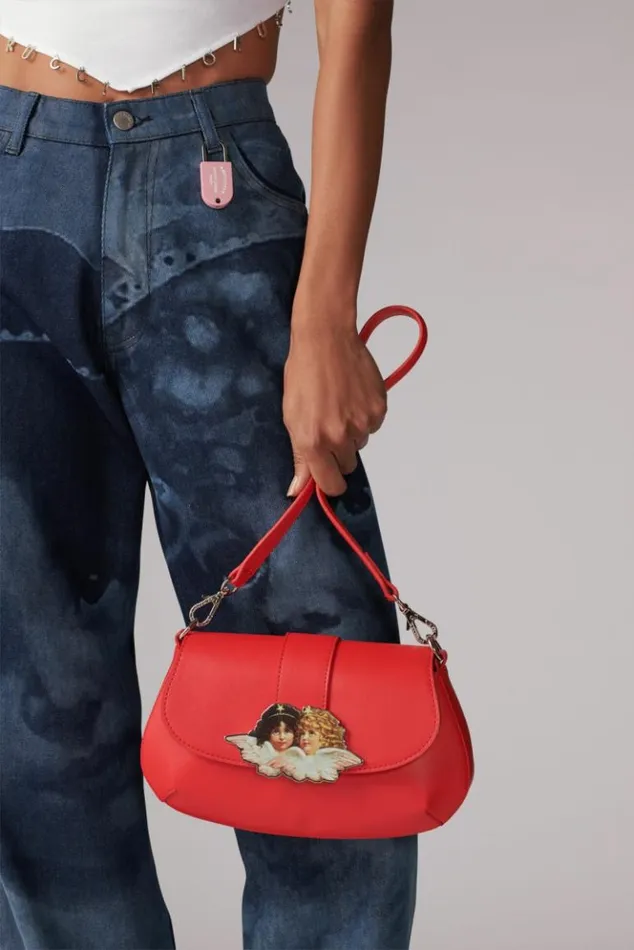 Accessories Fiorucci Angels Plaque Shoulder Bag Red Os Accessories Fiorucci Angels Plaque Shoulder Bag Red Os