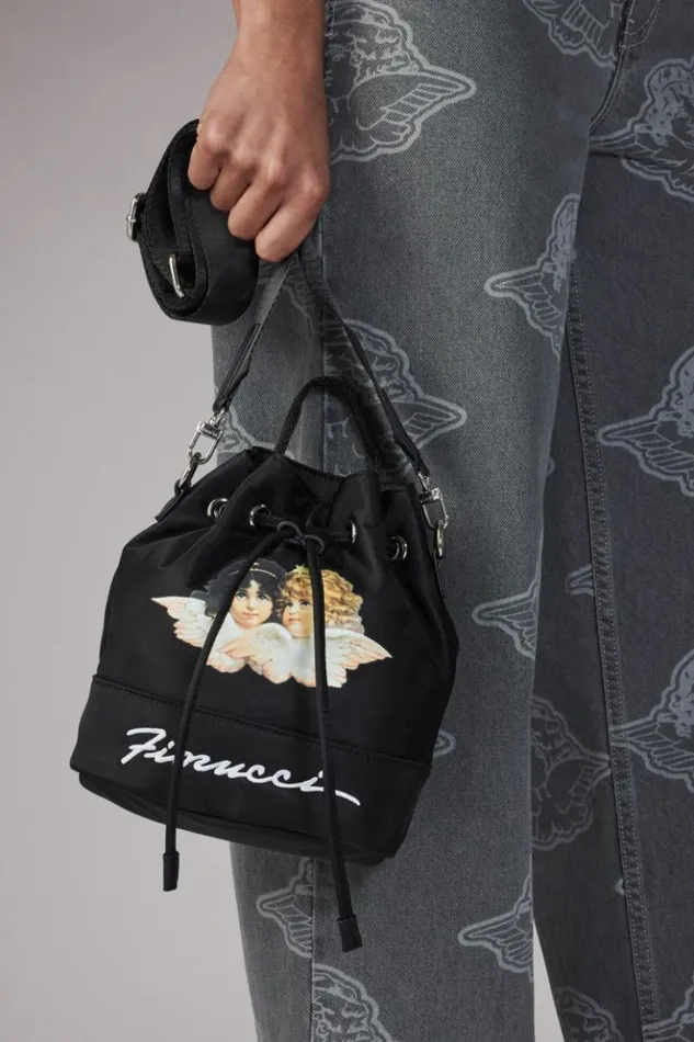 Accessories Fiorucci Angels Squiggle Logo Pouch Bag Black Black Accessories Fiorucci Angels Squiggle Logo Pouch Bag Black Black