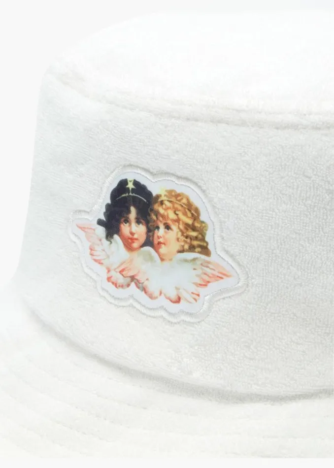 Accessories Fiorucci Angels Towelling Bucket Hat Cream Cream Accessories Fiorucci Angels Towelling Bucket Hat Cream Cream