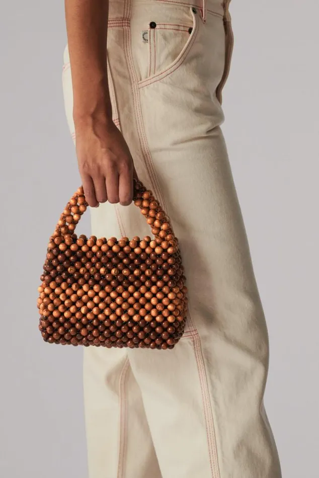 Accessories Fiorucci Beaded Handbag Brown Os Accessories Fiorucci Beaded Handbag Brown Os