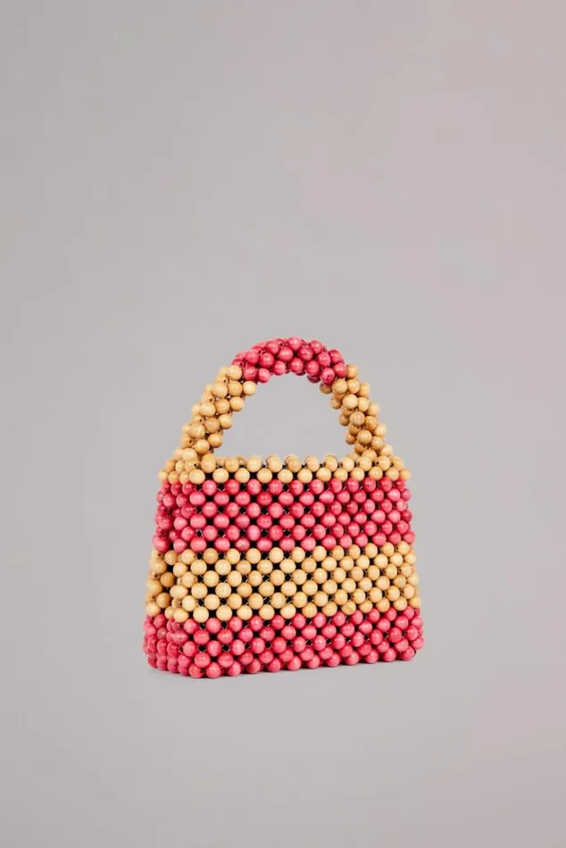 Accessories Fiorucci Beaded Handbag Pink Pink Accessories Fiorucci Beaded Handbag Pink Pink