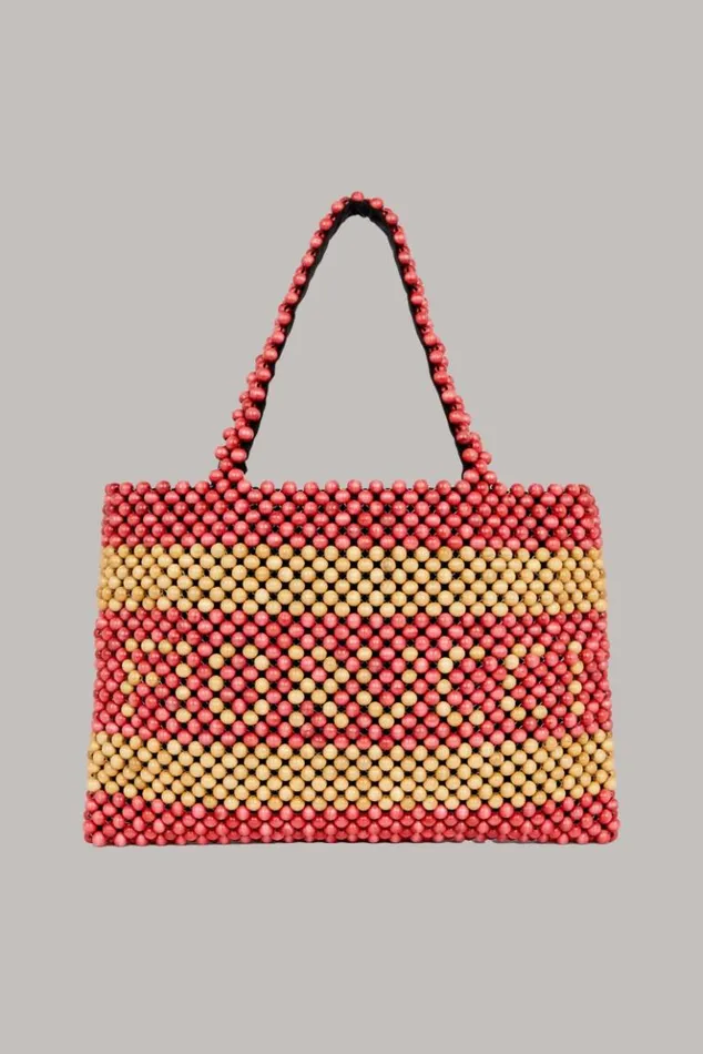 Accessories Fiorucci Beaded Logo Tote Bag Pink Pink