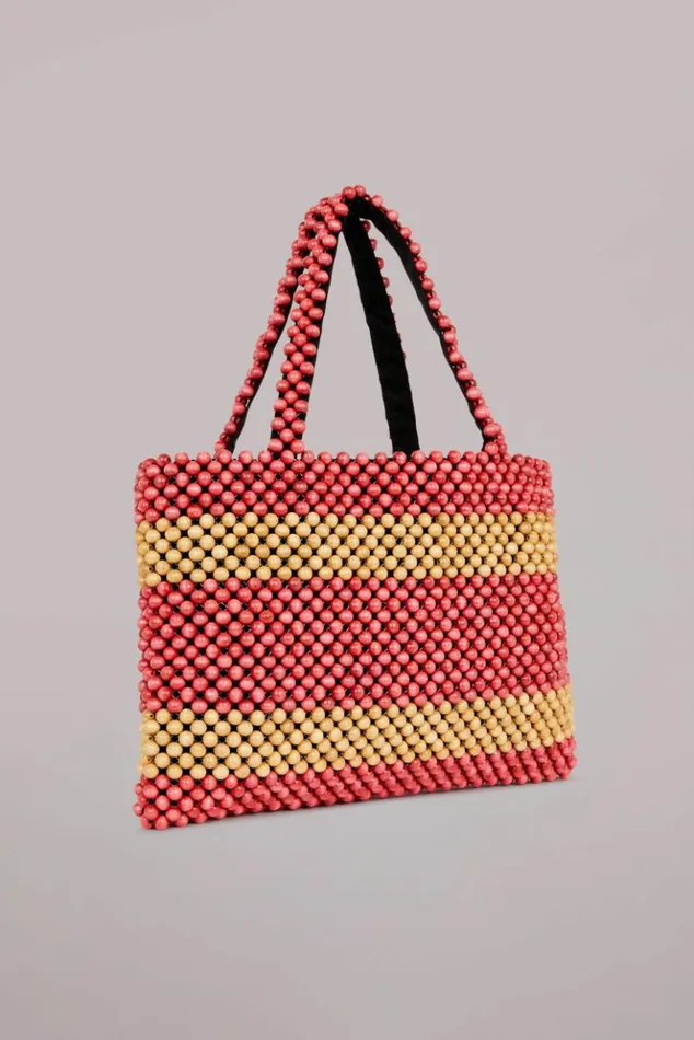 Accessories Fiorucci Beaded Logo Tote Bag Pink Pink Accessories Fiorucci Beaded Logo Tote Bag Pink Pink