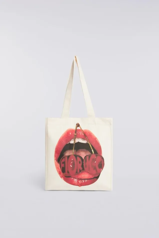 Accessories Fiorucci Cherries Graphic Tote Bag White Cream