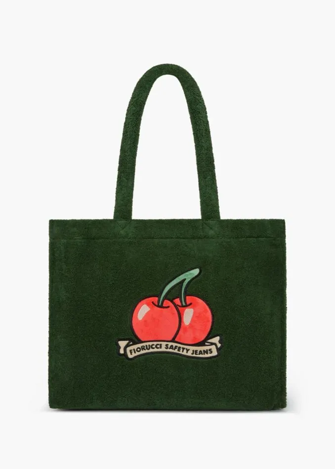 Accessories Fiorucci Cherry Towelling Tote Bag Green Green