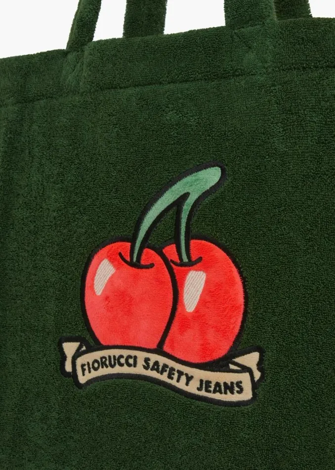 Accessories Fiorucci Cherry Towelling Tote Bag Green Green Accessories Fiorucci Cherry Towelling Tote Bag Green Green