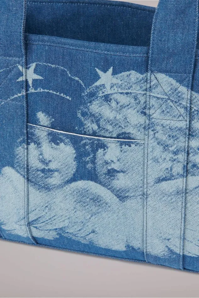 Accessories Fiorucci Enlarged Angels Tote Bag Blue Os Accessories Fiorucci Enlarged Angels Tote Bag Blue Os