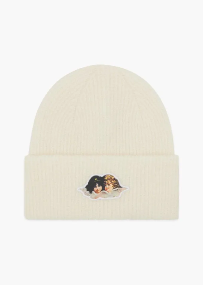 Accessories Fiorucci Icon Angels Mohair Beanie Cream Cream