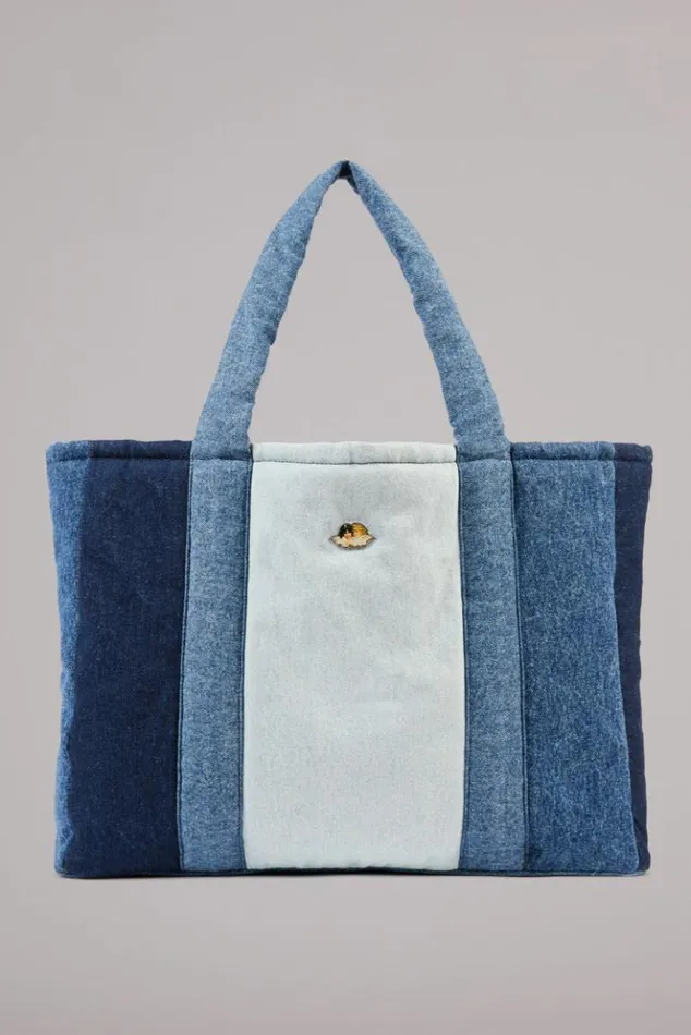 Accessories Fiorucci Icon Angels Puffer Denim Tote Bag Blue Os