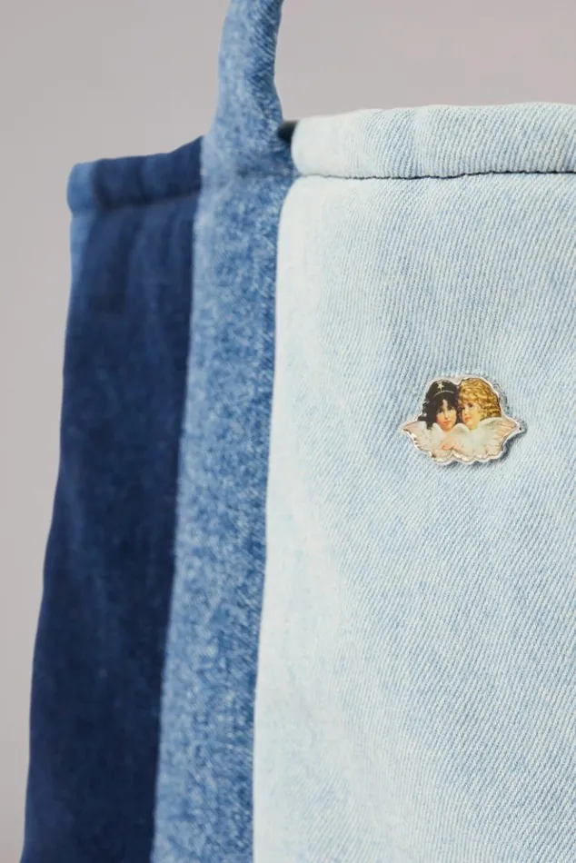 Accessories Fiorucci Icon Angels Puffer Denim Tote Bag Blue Os Accessories Fiorucci Icon Angels Puffer Denim Tote Bag Blue Os