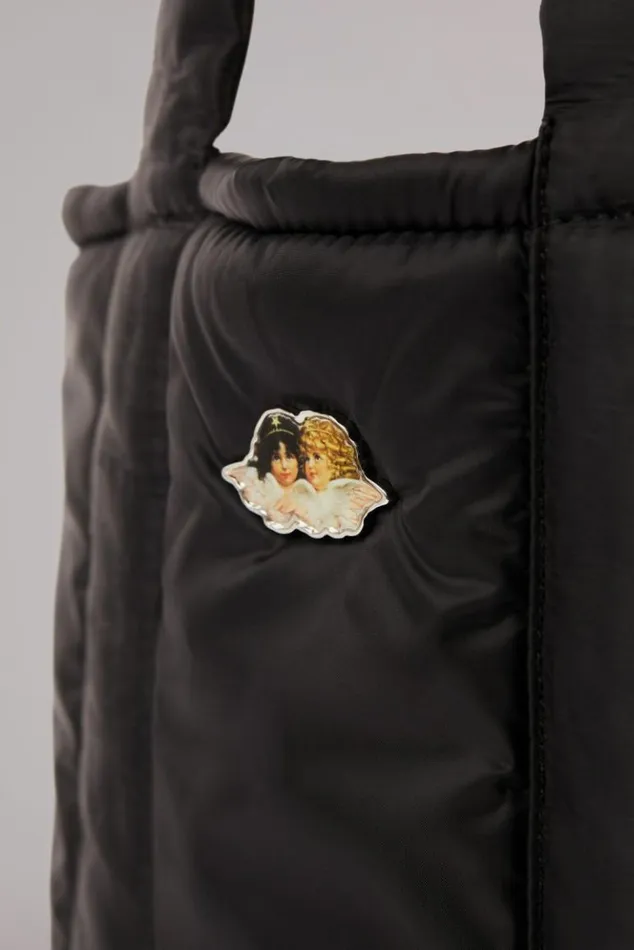 Accessories Fiorucci Icon Angels Puffer Tote Bag Black Os Accessories Fiorucci Icon Angels Puffer Tote Bag Black Os
