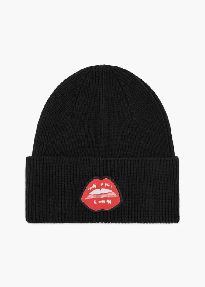 Accessories Fiorucci Lips Beanie Black Black