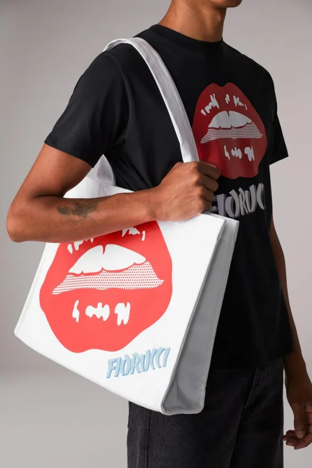 Accessories Fiorucci Lips Tote Bag White White Accessories Fiorucci Lips Tote Bag White White