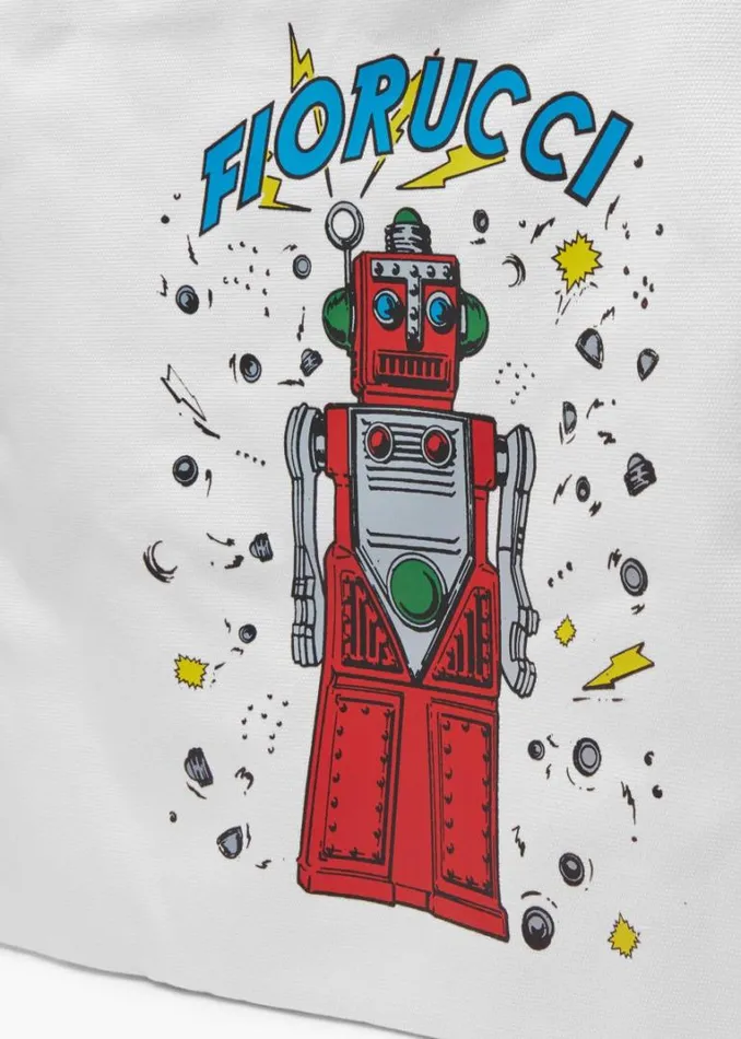 Accessories Fiorucci Robot Tote Bag White White Accessories Fiorucci Robot Tote Bag White White