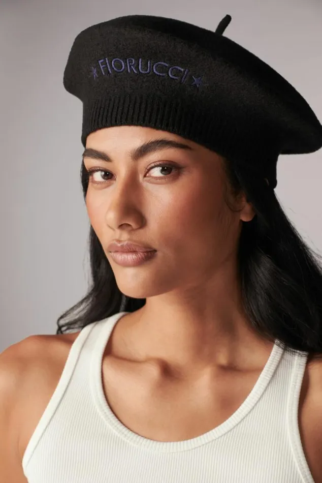 Accessories Fiorucci Star Logo Beret Black Os Accessories Fiorucci Star Logo Beret Black Os