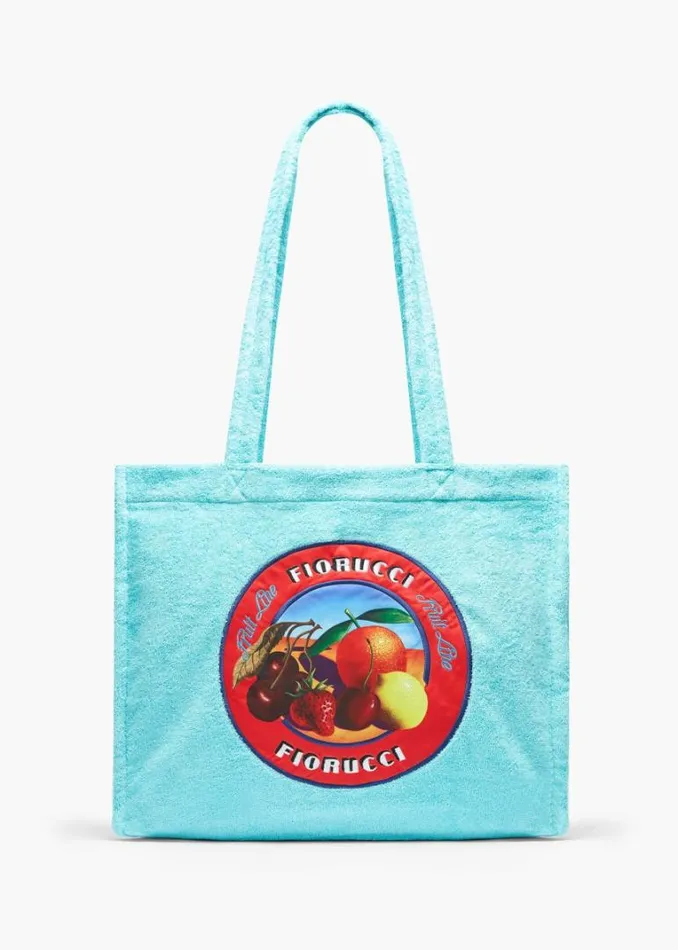 Accessories Fiorucci Tropical Fruit Towelling Tote Bag Blue Blue