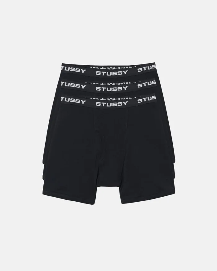 Accessories Men Stussy BOXER BRIEFS 8211 3 PACK Black