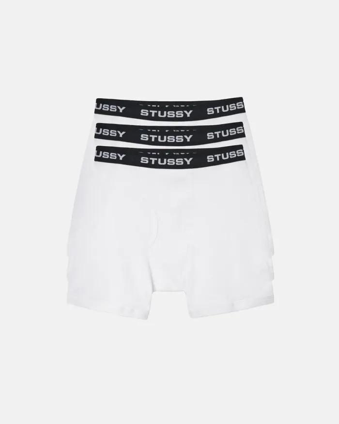 Accessories Men Stussy BOXER BRIEFS 8211 3 PACK White