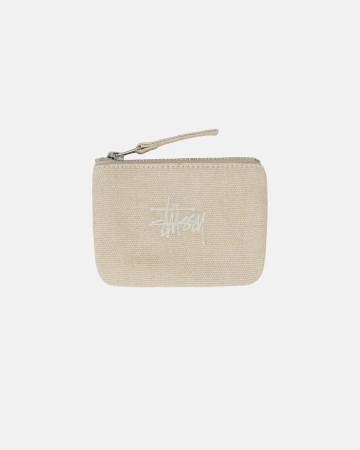 Accessories Men Stussy CANVAS COIN POUCH Natural