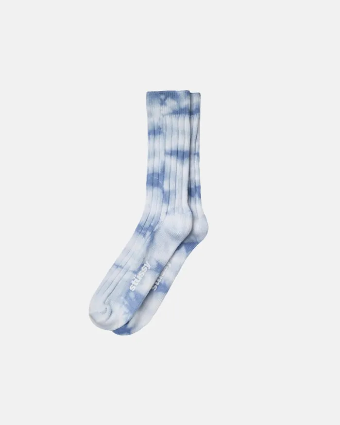Accessories Men Stussy DYED RIBBED CREW SOCKS Blue