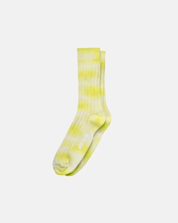 Accessories Men Stussy DYED RIBBED CREW SOCKS Lime