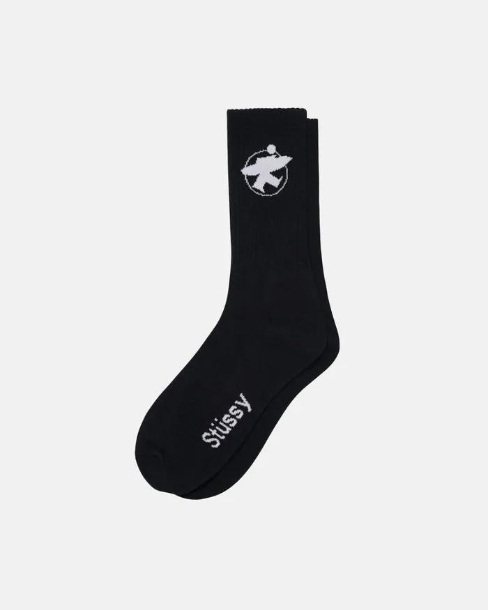 Accessories Men Stussy SURFMAN CREW SOCKS BlackWhite