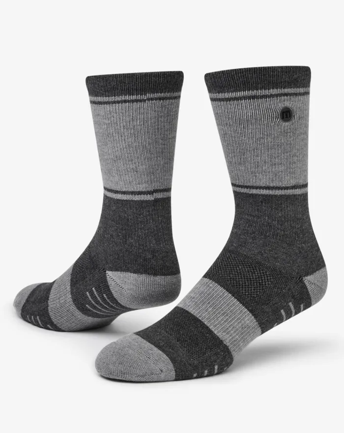 Accessories Socks TravisMathew BAJA 20 CREW SOCK Heather Grey Pinstripe