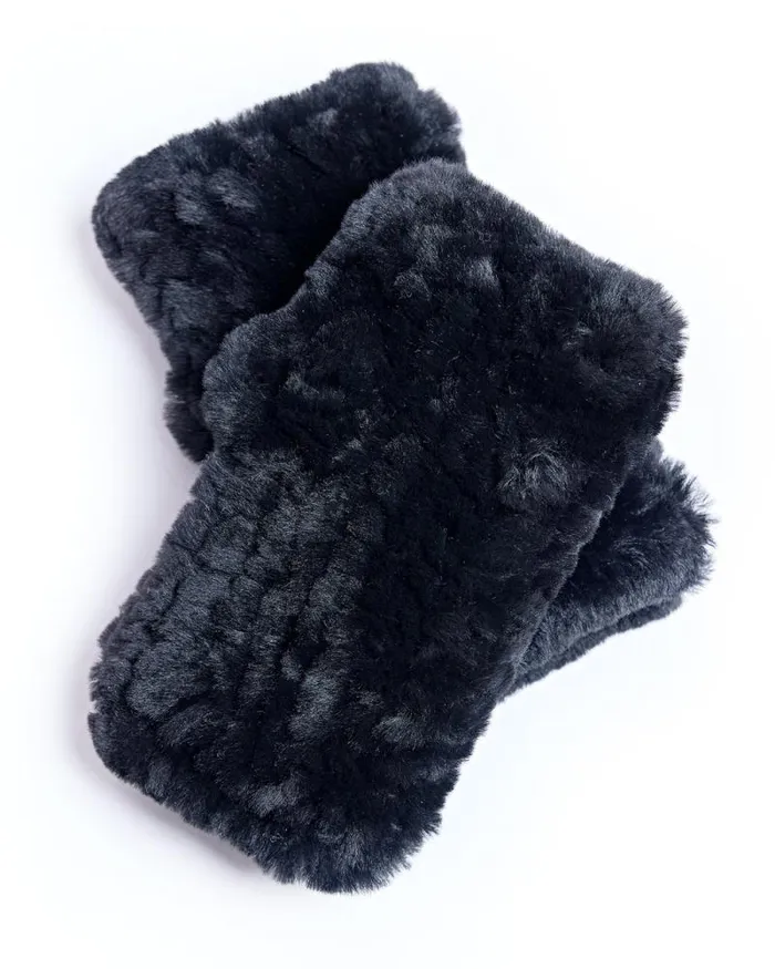 Accessories Women039s Maximilian Julia and Stella Knitted Shearling Fingerless Gloves Accessories Women039s Maximilian Julia and Stella Knitted Shearling Fingerless Gloves