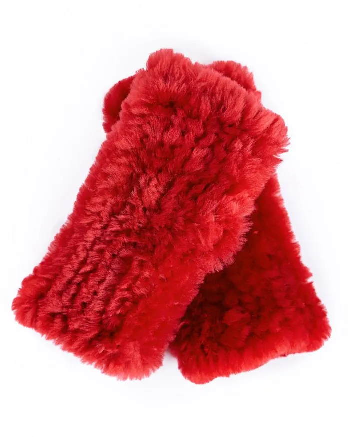 Accessories Women039s Maximilian Julia and Stella Knitted Shearling Fingerless Gloves