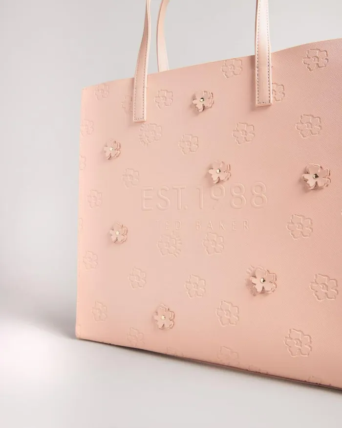 Applique Debossed Floral Large Icon Bag Dusky Pink Women Ted Baker Bags