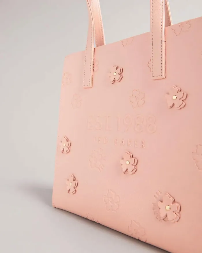 Applique Debossed Floral Small Icon Bag Dusky Pink Women Ted Baker Bags Applique Debossed Floral Small Icon Bag Dusky Pink Women Ted Baker Bags