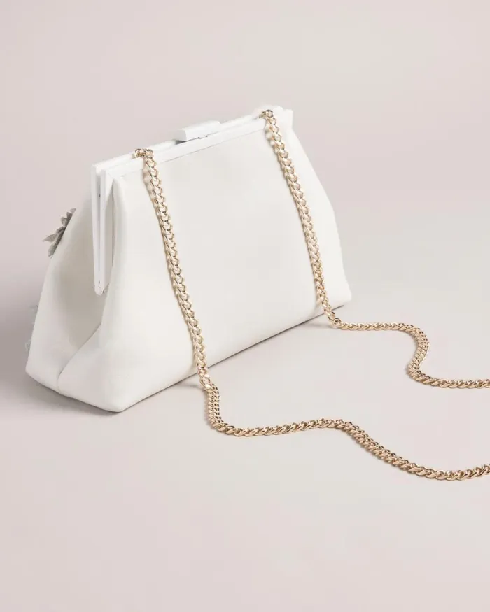Applique Flower Clutch Bag Ecru Women Ted Baker Bags