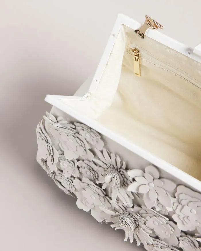 Applique Flower Clutch Bag Ecru Women Ted Baker Bags