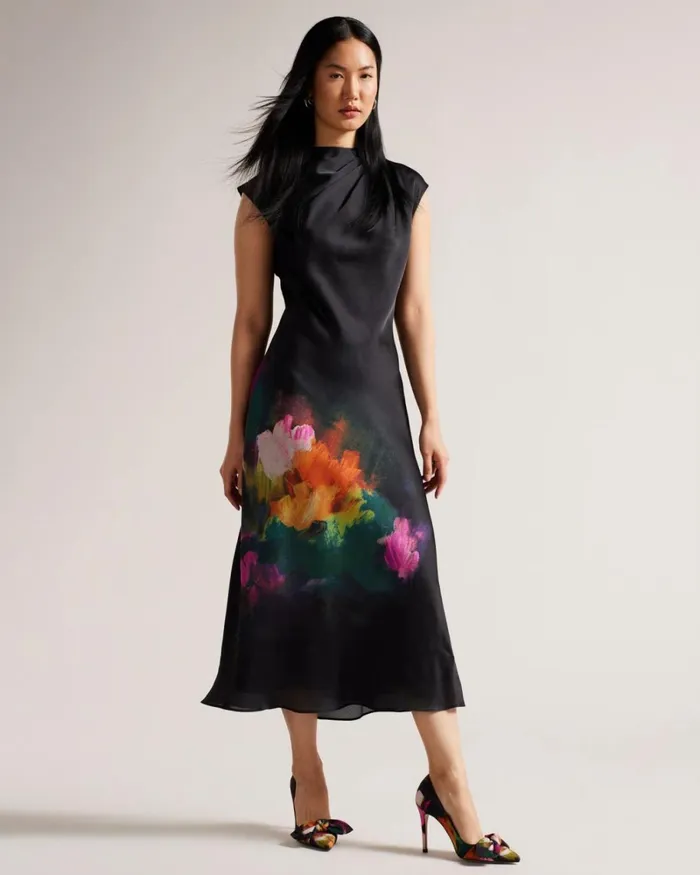 Art Print Heeled Court Shoes Black Women Ted Baker Heels Art Print Heeled Court Shoes Black Women Ted Baker Heels
