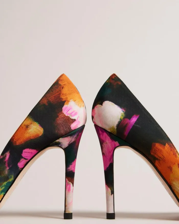 Art Print Heeled Court Shoes Black Women Ted Baker Heels Art Print Heeled Court Shoes Black Women Ted Baker Heels