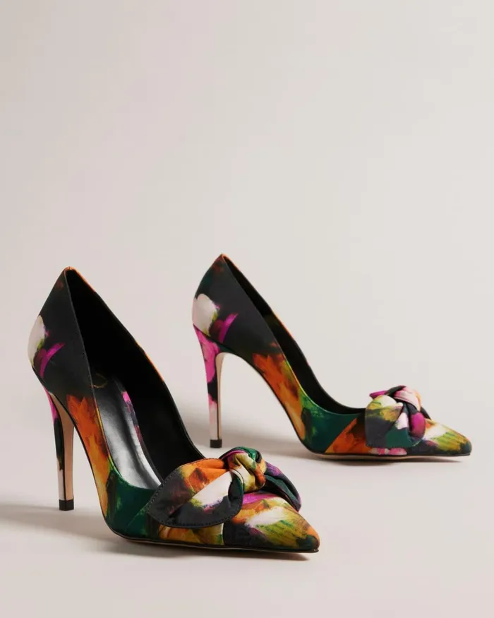 Art Print Heeled Court Shoes Black Women Ted Baker Heels Art Print Heeled Court Shoes Black Women Ted Baker Heels