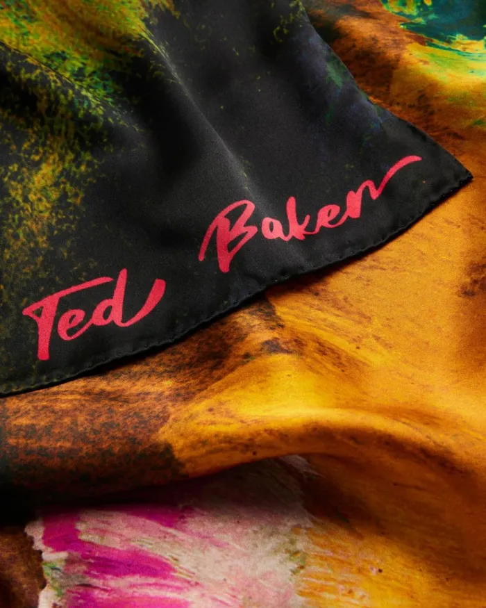 Art Print Silk Scarf Black Women Ted Baker Scarves Art Print Silk Scarf Black Women Ted Baker Scarves