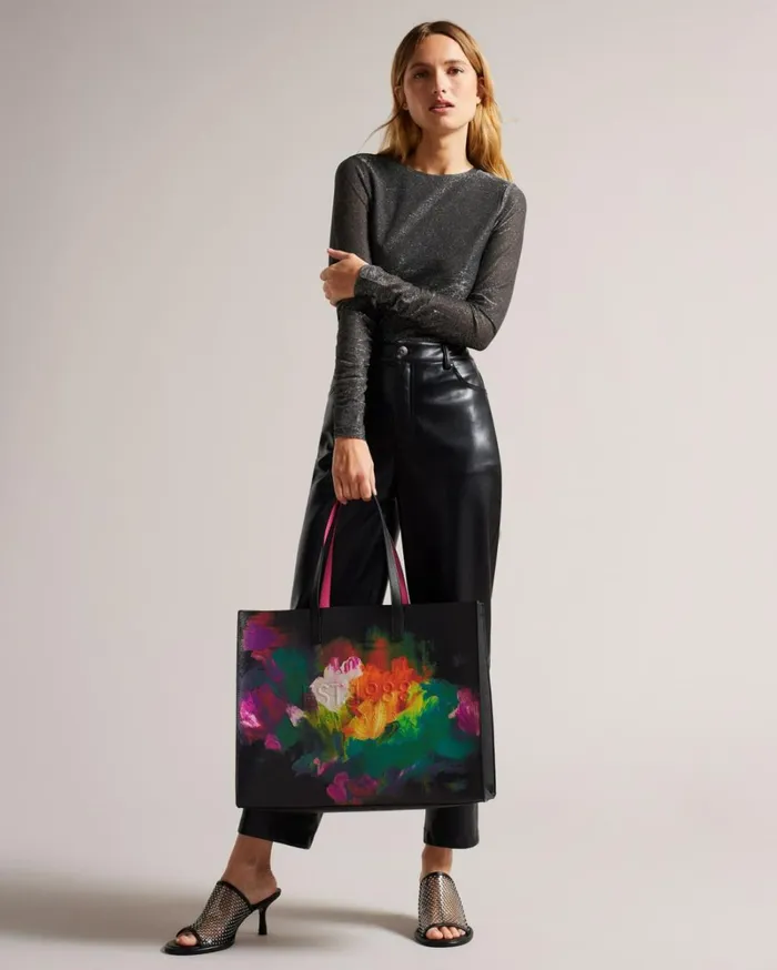 Art Print Wide Icon Bag Black Women Ted Baker Bags