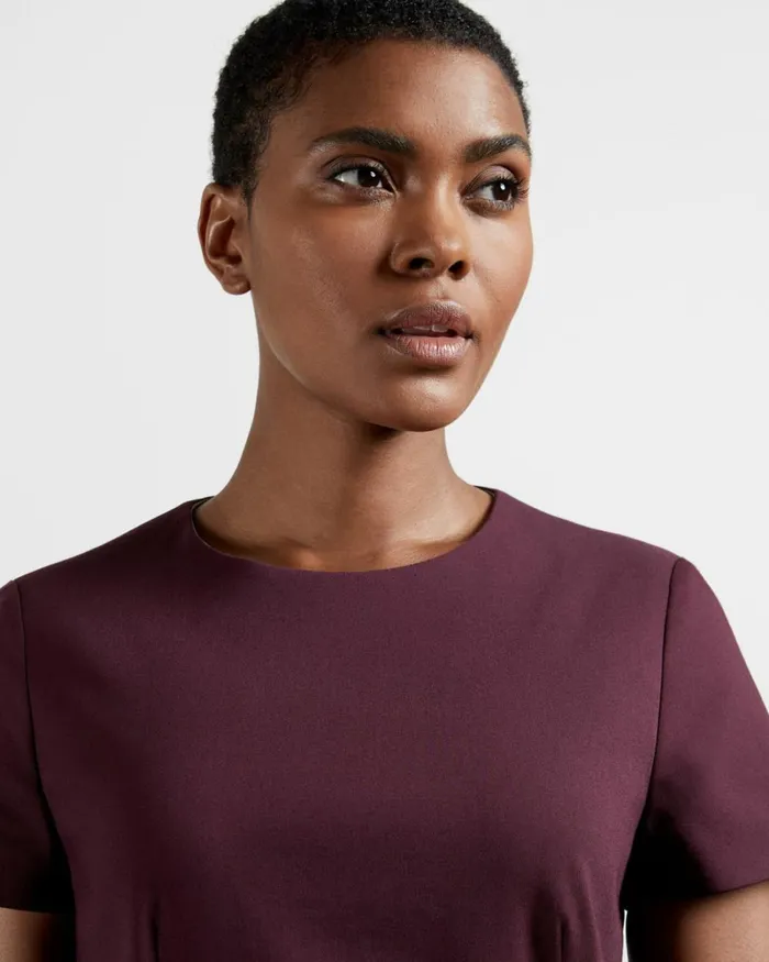 Asymmetric Peplum Tailored Dress Oxblood Women Ted Baker Dresses Asymmetric Peplum Tailored Dress Oxblood Women Ted Baker Dresses