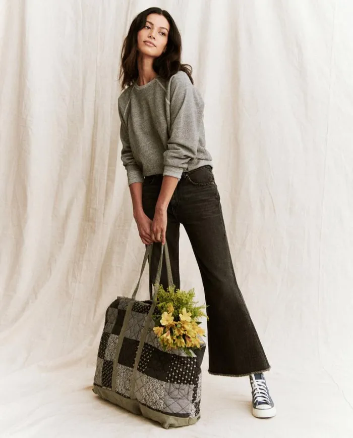 Bags Women039s The Great The Big Quilted Tote Army With Black And White Print